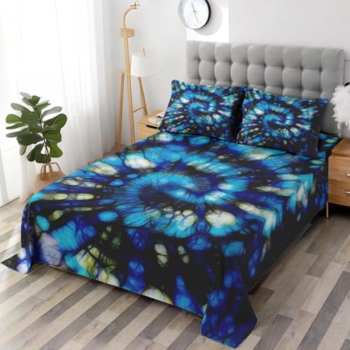 Pamnest King Size Tie Dye Bed Sheet Set 4pcs