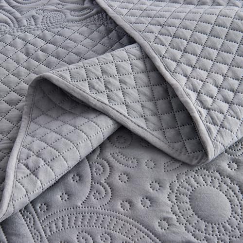 ECHODRM Oversized King Quilt 120x118 Dark Grey