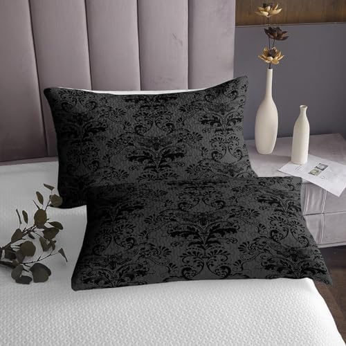 Erosebridal Black Damask Bedspread Set Queen Size
