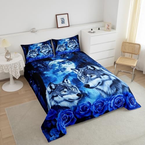 Erosebridal Wolf Couple King Size Bedding Set