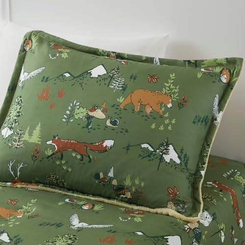 MI ZONE Kids Fluffy Comforter Set with Forest Animals