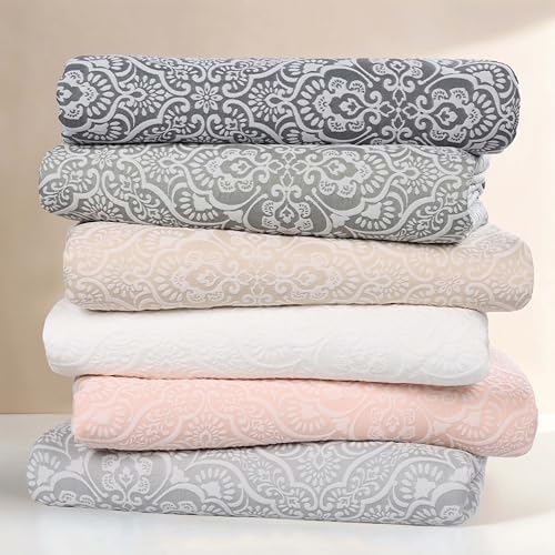 Superior 3 Piece Bedspread Set White Floral Matelasse 1