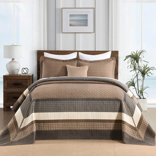 FineStichery Oversized Quilt Bedspread 3 Piece Set