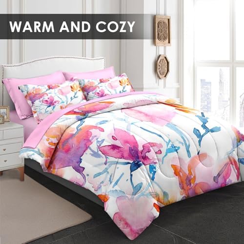 Pamnest Comforter Set King Size Floral Spring