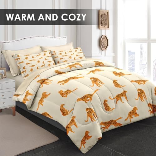 Pamnest Comforter Set Twin Size Cheetah Leopard