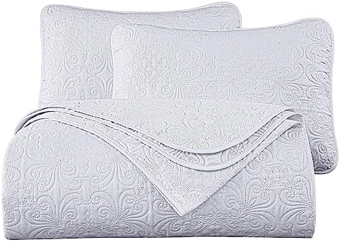 Chezmoi Luca 3-Piece Bedspread Set King Size White
