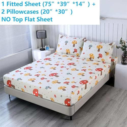 SDIII Cute Mushroom Twin Sheet Set with Pillowcases 1