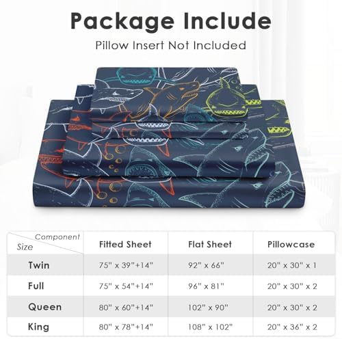 Pamnest King Size Bed Sheet Set with Ocean Design