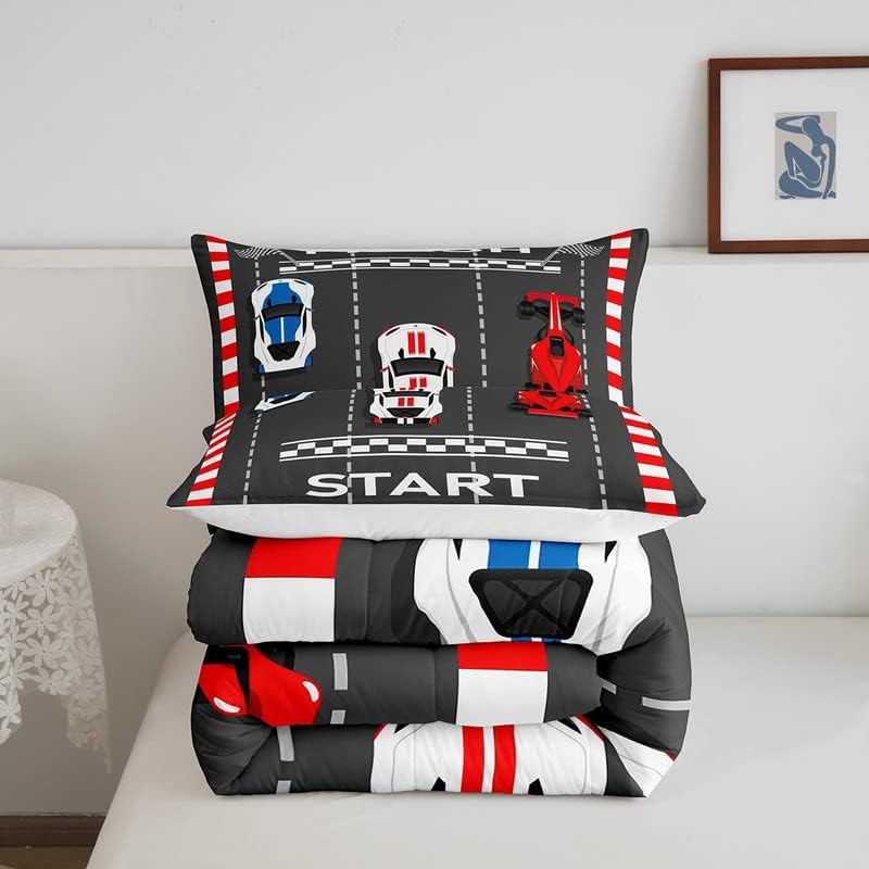Feelyou Race Car Comforter Set for Kids