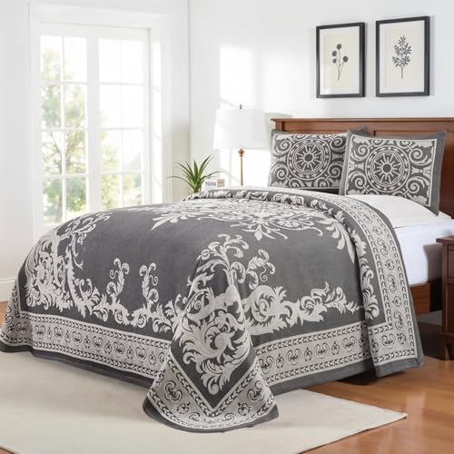 Superior Oversized Bedspread Set with Pillow Shams