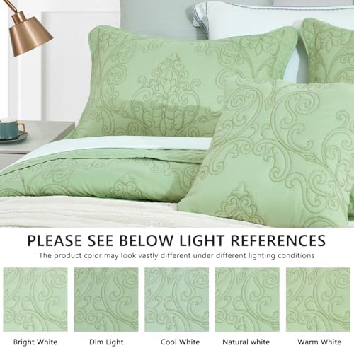 CHIXIN Bedspread Coverlet Set Queen Size - Luxury Damask Paisley Pattern