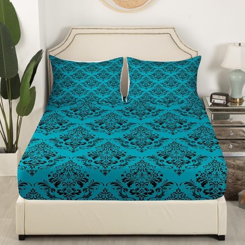 Gothic Bohemian Floral Twin Fitted Sheet Set