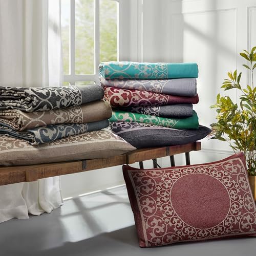 Superior Oversized Bedspread Set - Bohemian Style Charcoal