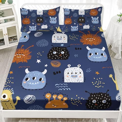 Smell Sunshine Monsters Sheets Set 4Pcs for Kids
