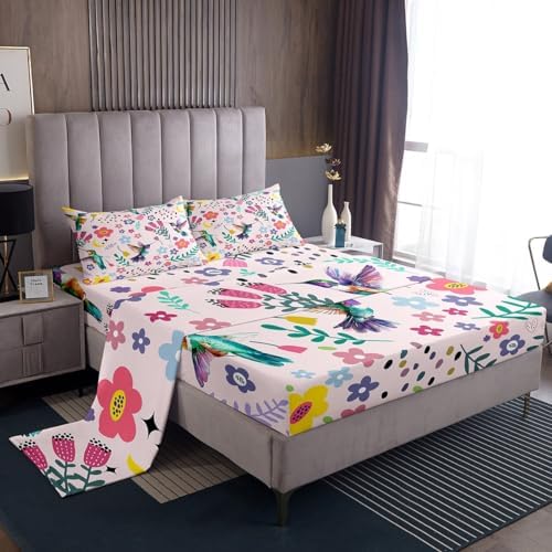Erosebridal Hummingbird Sheet Set Queen Size