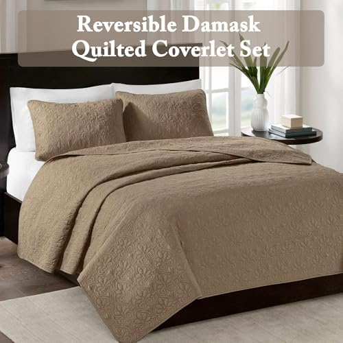 Madison Park Quebec Quilt Set - Dusty Khaki 3 Piece