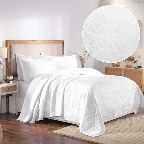 Superior Cotton Bedspread Set with Geometric Circles