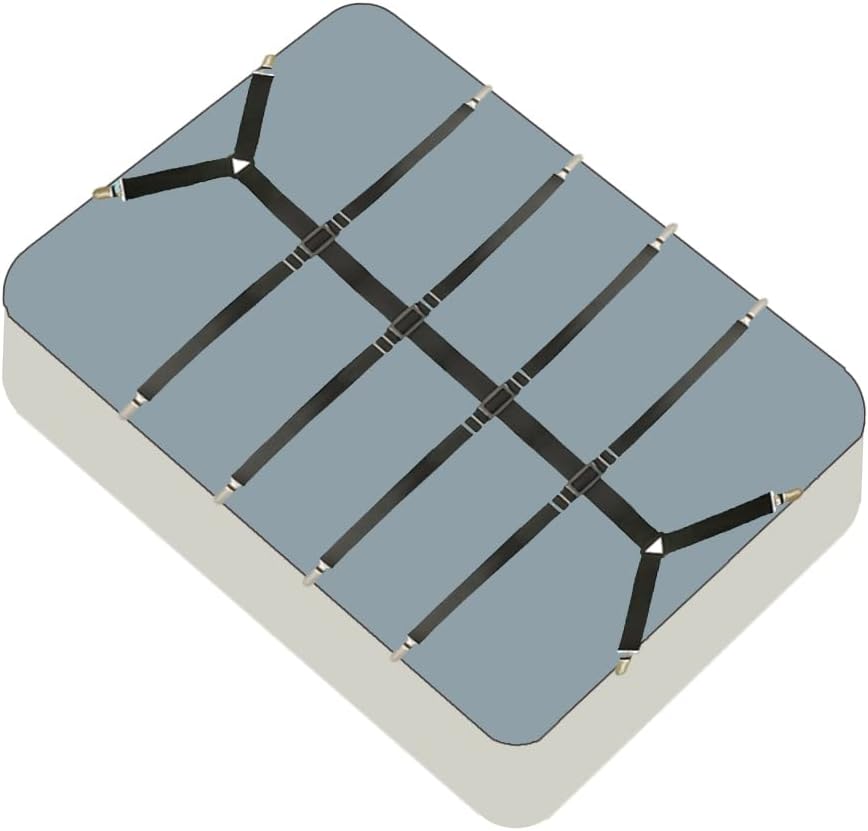 Adjustable Crisscross Sheet Clips for Tidy Bed Setup Black