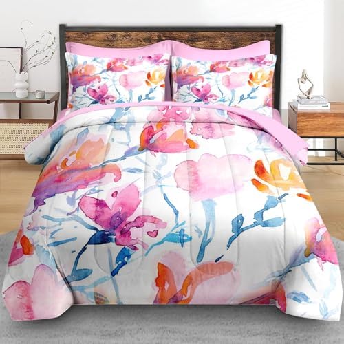 Pamnest Comforter Set King Size Floral Spring