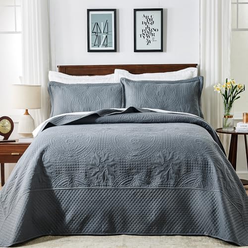 Qucover Oversized King Bedspread Set 3 Piece