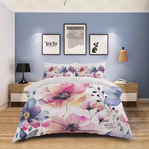 HelloWink 3 Piece King Size Duvet Cover Set