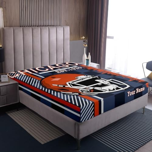 Custom Name Football City Fitted Sheet Set Twin Size