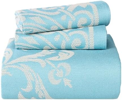 Superior Cotton Blend Bedspread Set Twin Aqua