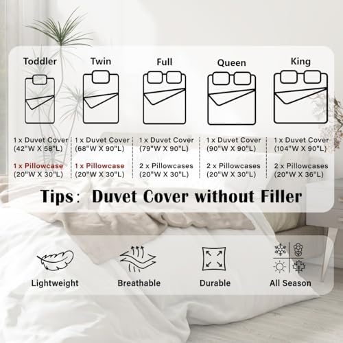 Manfei Retro Floral Duvet Cover Set Twin Size