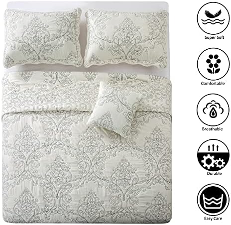 Home Soft Things Damask 4 Piece Bedspread Set 1