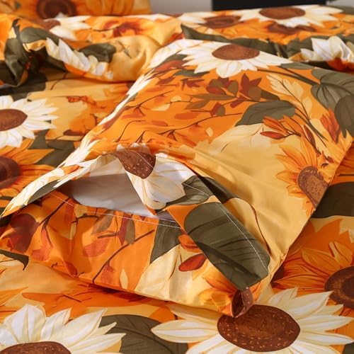MAG 4Pcs Floral Queen Bed Sheet Set with Deep Pocket
