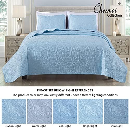 Chezmoi Collection Austin 3-Piece Bedspread Set