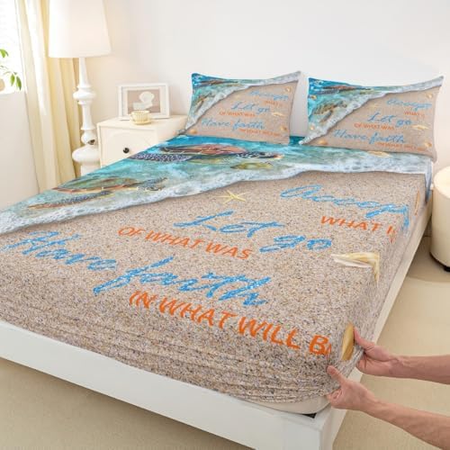 Castle Fairy Ocean Beach King Size 4Pcs Bed Sheet Set