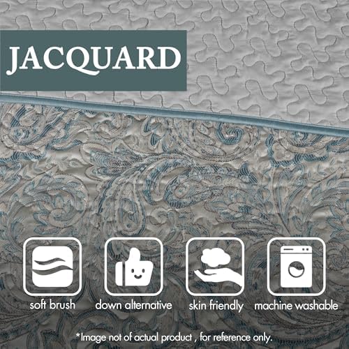 Madison Park Aubrey Reversible Quilted Bedspread Set Teal 5 Piece