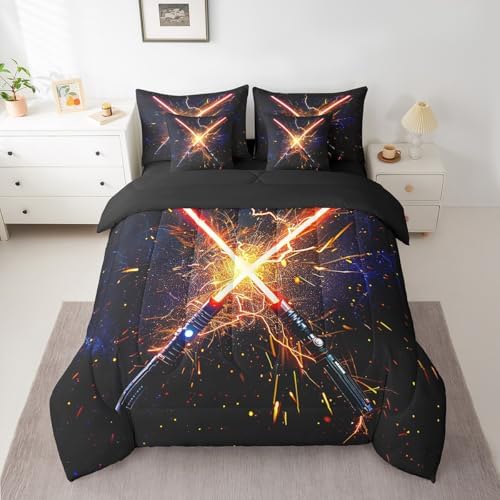 Feelyou Lightsaber 7-Piece Kids Bedding Set