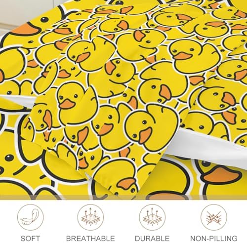 ARIGHTEX Yellow Rubber Duck Fitted Sheet Set Queen 3 Pc