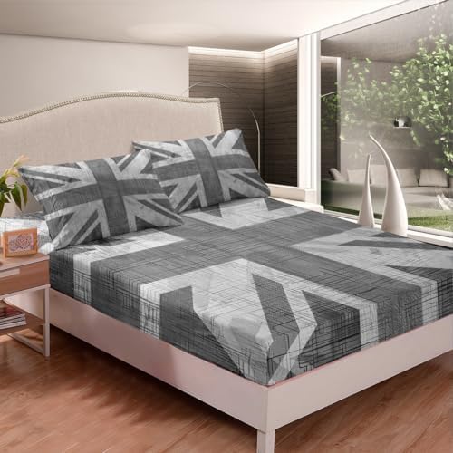 Feelyou UK Flag Bed Sheet Set Queen 4Pcs