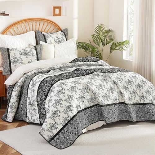 Cmfshape Bohemian Floral Quilt Set King Size 3-Piece 1