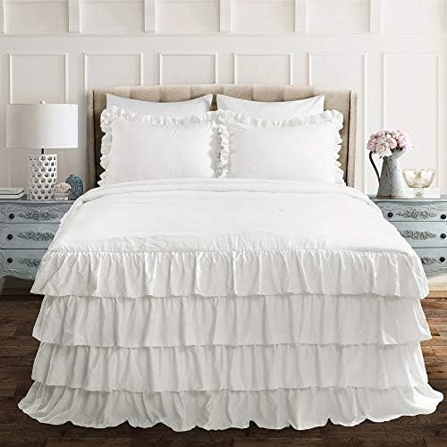 Lush Decor Allison Ruffle Skirt Bedspread 3 Piece Set Queen