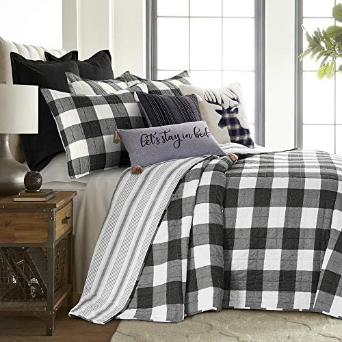 Levtex Home Camden Bedspread Set Queen Black Cream