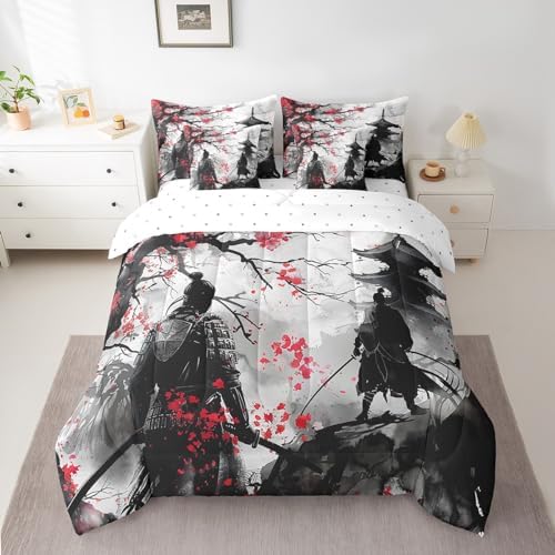 Feelyou Japanese Samurai King Size Comforter Set 7 Pieces