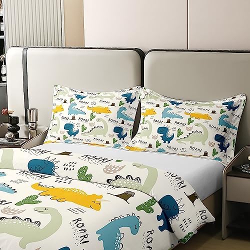 Jejeloiu Cute Cartoon Dinosaur Duvet Cover Set 1