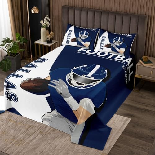 Feelyou Football Themed Bedspread Set Twin Size