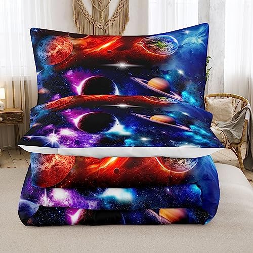 NINENINE Galaxy Comforter Set for Kids Full Size