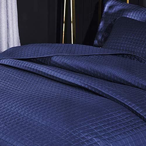 Everest Supply Oversize Queen Box Stitch Blue Bedspread Set