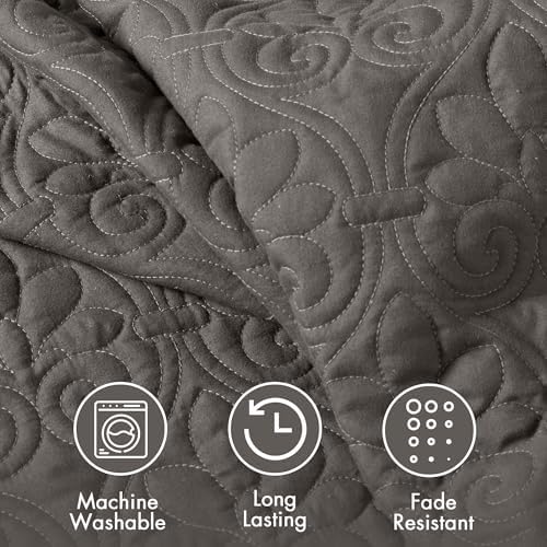 Madison Park Queen Bedspread Dark Grey