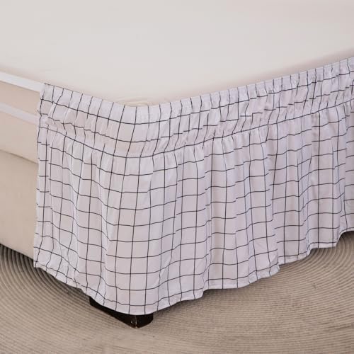 BESTORI Wrap Around Ruffled Bed Skirt Twin 39 x 75 15 Drop White
