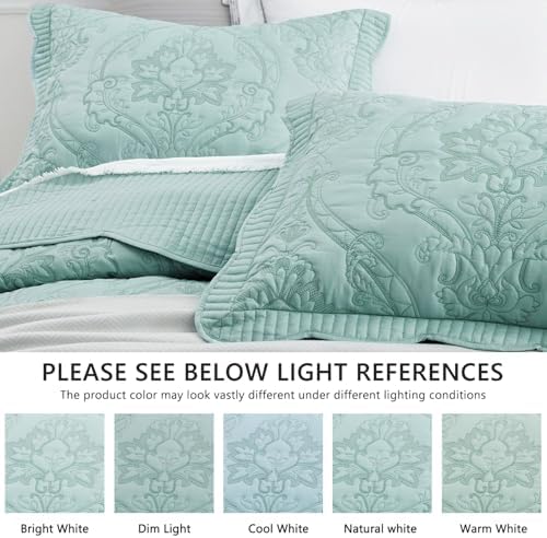 CHIXIN Oversized Bedspread Set - King Size Damask Paisley