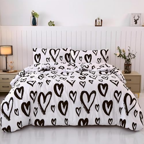 SDIII 3PCS Heart Comforter Set Full Size 1