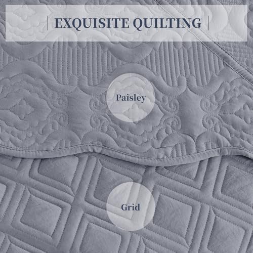 Suchbed California King Bedspread Set Grey 1