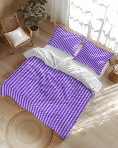 ZOE GARDEN Blue Purple Duvet Cover Set with Pillowcases